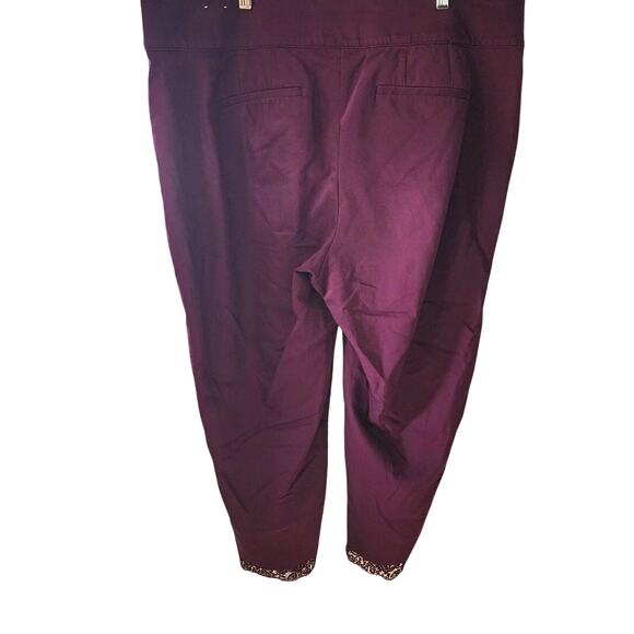 Lane Bryant THE ALLIE Purple Cropped Capri Lace Trim Plus Size 22 - Picture 5 of 6